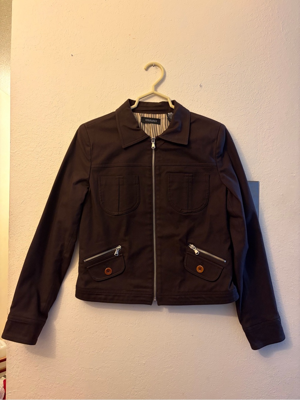 Ideology Dark Brown Lightweight Zip-Front Shirt Jacket